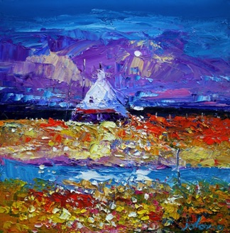 A Sea Moon on the Croft South Uist 16x16 A Sea Moon on the Croft South Uist 16x16
